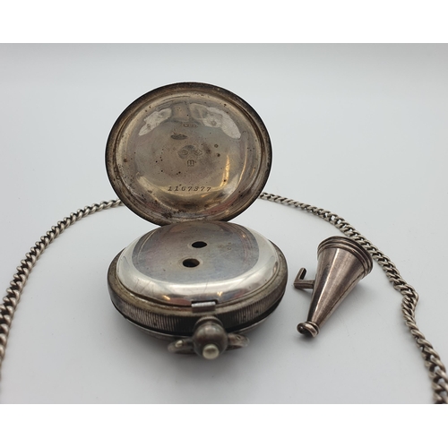 158 - A Victorian Silver Open-faced Pocket Watch by Lovejoy & Company, Wimbledon, a Silver Curb-link Watch... 