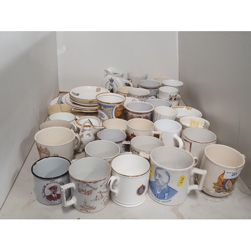 251 - A quantity of Royal Commemorative Mugs and Beakers, Cups and Saucers, Plates, etc, (R4)