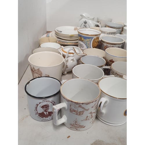 251 - A quantity of Royal Commemorative Mugs and Beakers, Cups and Saucers, Plates, etc, (R4)