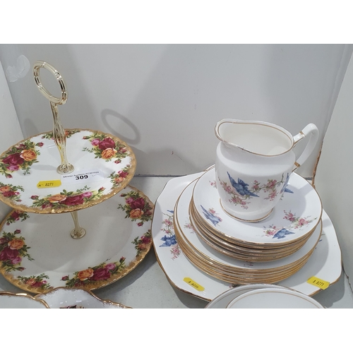 309 - A Royal Albert 'Old Country Roses' part Tea Set and a small quantity of Lawley's teaware, R4)