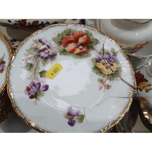 335 - A Myott Meakin part Dinner Service, floral Teaware, a two handled Pedestal Comport, and a quantity o... 