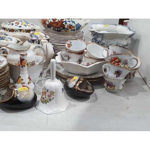 335 - A Myott Meakin part Dinner Service, floral Teaware, a two handled Pedestal Comport, and a quantity o... 