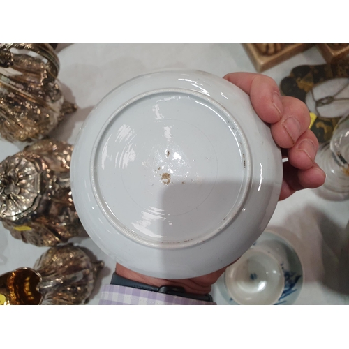 340 - A selection of 18th Century English and Chinese Tea Bowls and Saucers with floral chinoiserie design... 