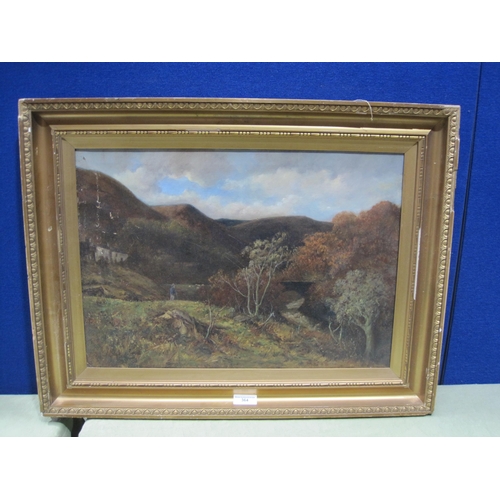 364 - ENGLISH SCHOOL , 'Autumn Time near Capel Curig', 1872 , inscribed as title on the reverse, oil on ca... 