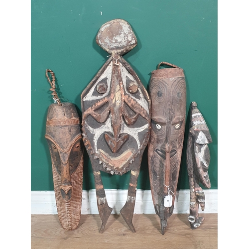 37 - Four carved and painted African Tribal Masks (R5)