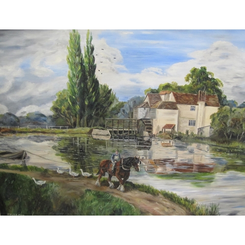 382 - JOHN MUNNINGS. Iffley Mill, signed, oil on canvas, 30 x 38 in; and one other oil painting by the sam... 