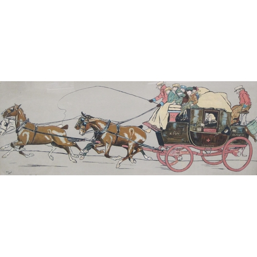 383 - AFTER CECIL ALDIN. 'The Eton Coach', chromolithograph, published 1908 by Lawrence and Jellicoe, 11 x... 