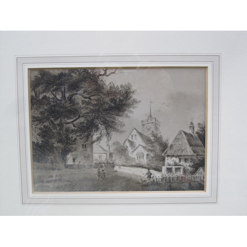 391 - SAWREY GILPIN.RA  Figures and Sheep in a Landscape, grey wash, 5 1/2 x 9 1/2 in. Provenance: Bruce I... 