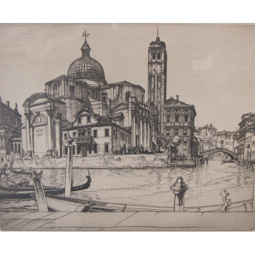 398 - E.OWEN JENNINGS. San Geremia , Venice, etching, pencil signed and inscribed, and number 12/75, Pl.12... 