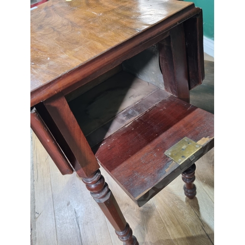 438 - A Victorian mahogany dropleaf Work Table fitted two end drawers 2ft 3in H x 1ft 9in W, an Edwardian ... 