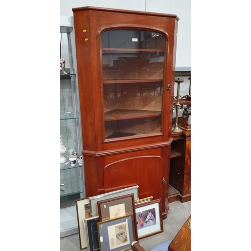 446 - A Victorian mahogany standing Corner Cabinet with glazed upper section 6ft 9in H x 3ft 1in W (R1)