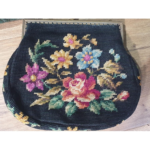 483 - A fur-trimmed Handbag by Luyisi, a needlework Purse and two Fans, etc (R3)