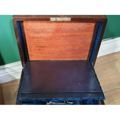 509 - A 19th Century rosewood and brass bound Manicure Case without fittings, an oak Tantalus Box and a ma... 