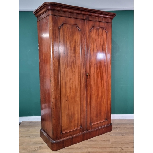 513 - A Victorian mahogany two door Wardrobe 6ft 9in H x 4ft W (R5)