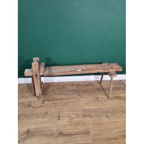 519 - A wood shaving Bench 4ft L x 1ft 11in H (R5)