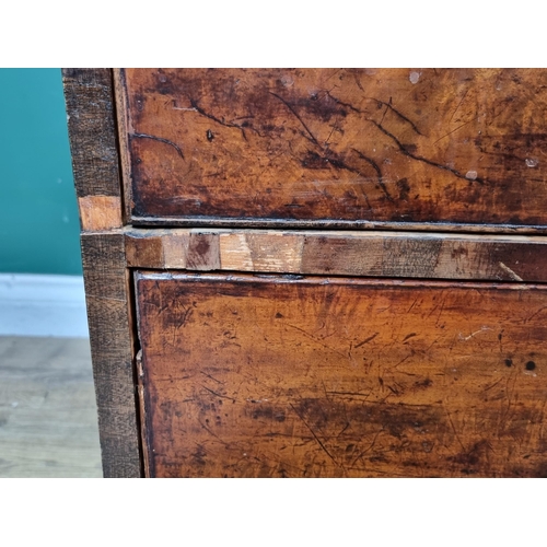 529 - A 19th Century mahogany Bureau Bookcase fitted pair of astragal glazed doors above base fitted two s... 