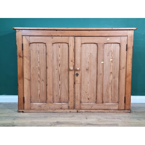 542 - A Victorian pine Cupboard fitted pair of panelled doors 4ft 9in W x 3ft 4in H (R6)