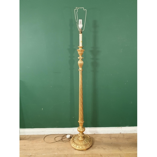 667 - A gilded Standard Lamp on circular base 5ft H (R8)
passed PAT