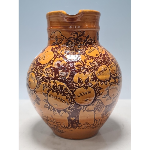 67 - HARRY JUNIPER (British, b.1933), Bideford Pottery Devon, a large Commemorative Harvest Jug depicting... 