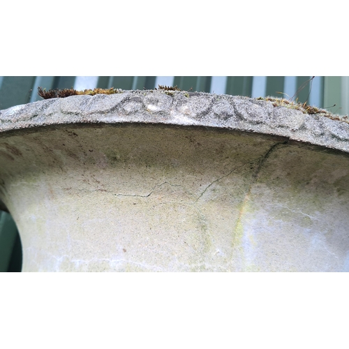 700 - A reconstituted Garden Urn on pedestal, 3ft 1in H