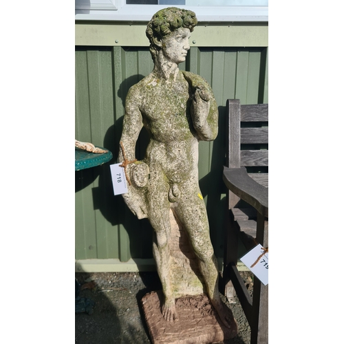 718 - A reconstituted Garden Figure of a male nude, 3ft 10in H