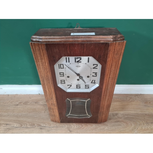 728 - A French Deco style Wall Clock with octagonal dial, 25