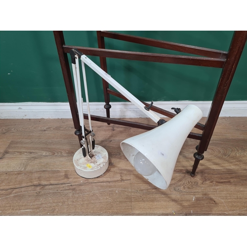 735 - A mahogany Clothes Airer and a Desk Lamp (R9)