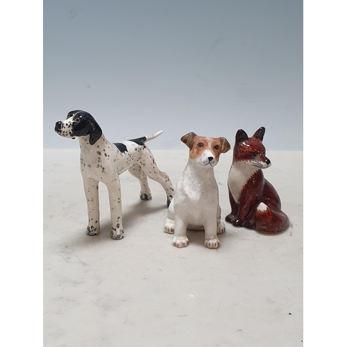 747 - A Miranda Smith ceramic Figure of a Pointer, a Terrier and a Fox (R1)