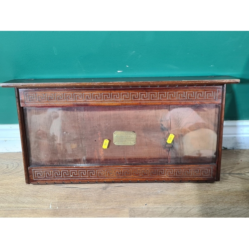 762 - A North African hardwood Chair, a glazed Noticeboard and a Vase (R9)