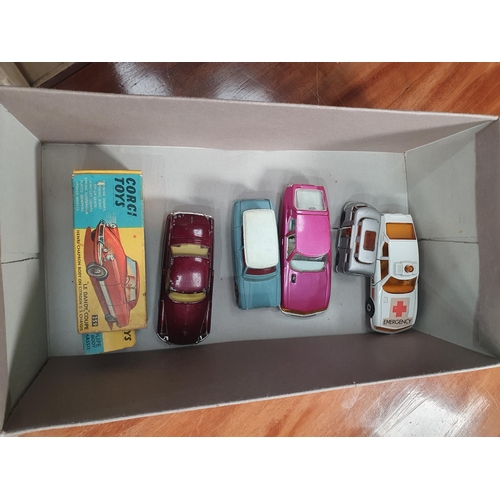 774 - A boxed Corgi Toys No.259 Citroen Le Dandy Coupe, an unboxed Citroen Le Dandy, Whizzwhell Citroen, e... 