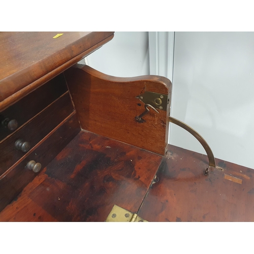 788 - A 19th Century mahogany Secretaire Bookcase, the upper section with pair of glazed doors enclosing t... 