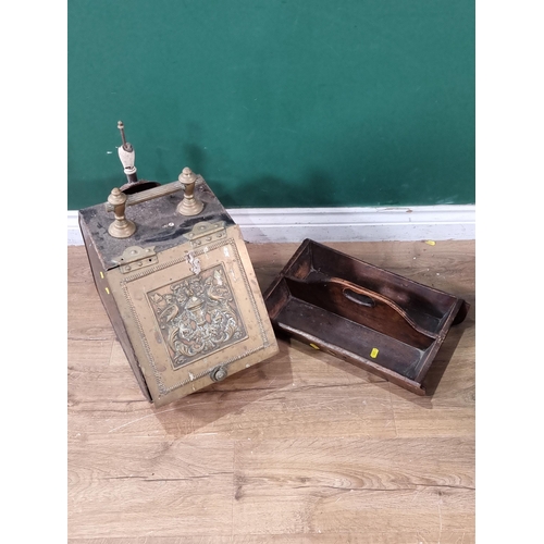 799 - A brass Coal Box and a Cutlery Tray (R9)