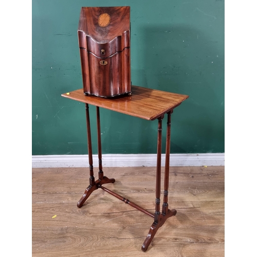 800 - A 19th Century mahogany and inlaid Knife Box with fitted interior and a mahogany Occasional Table (R... 