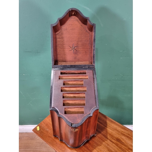 800 - A 19th Century mahogany and inlaid Knife Box with fitted interior and a mahogany Occasional Table (R... 