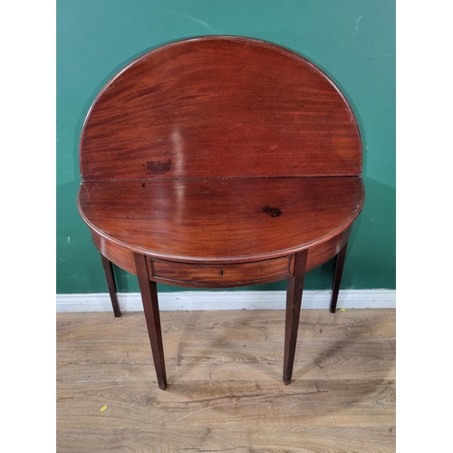 804 - A 19th Century mahogany fold over Tea Table 3ft 6in W x 2ft 5in H (R10)