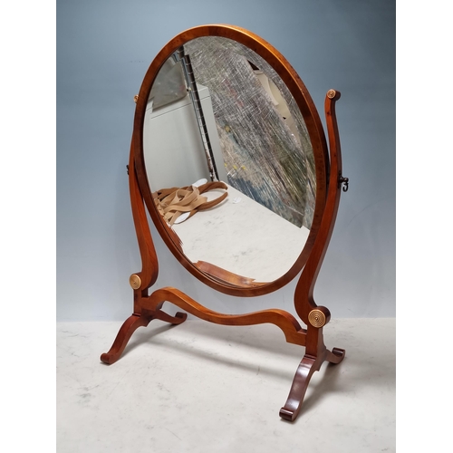 824 - A walnut framed Dressing Mirror on cheval base 1ft 10in H x 1ft 4in W (R8)