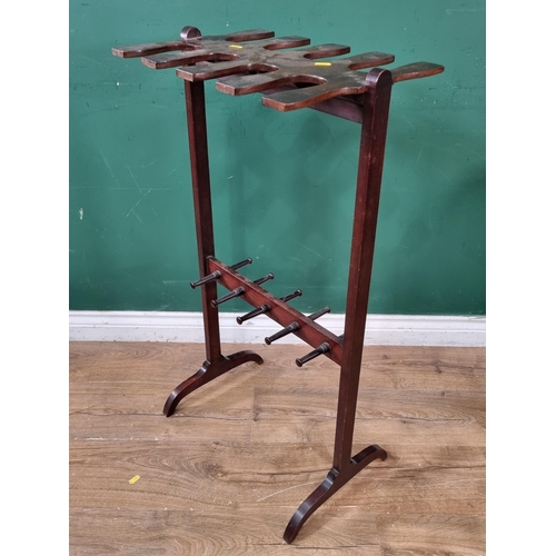 844 - An Edwardian mahogany Boot and Whip Rack 3ft H x 1ft 7in W (R9)