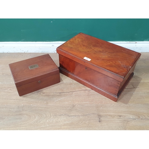 9 - A 19th Century mahogany Box 1ft 7in W x 8 1/2in H, an antique mahogany Humidor, a Cigar Cutter and a... 