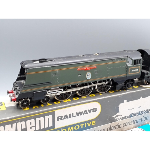 1052 - A boxed Wrenn W2265 'Winston Churchill' Battle of Britain Class Locomotive, Nr M, driving wheels and... 