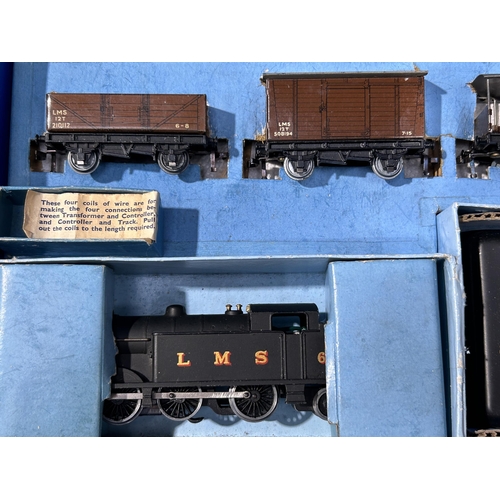 1057 - A boxed Hornby Dublo EDG7 LMS Goods Set, M, Royal Scot version comes with lightly run locomotive, no... 