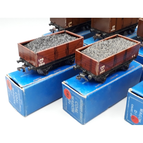 1058 - Seven Hornby Dublo boxed LMS Wagons, all Nr M-M, including High-sided Coal, Meat, Goods, 2x Standard... 