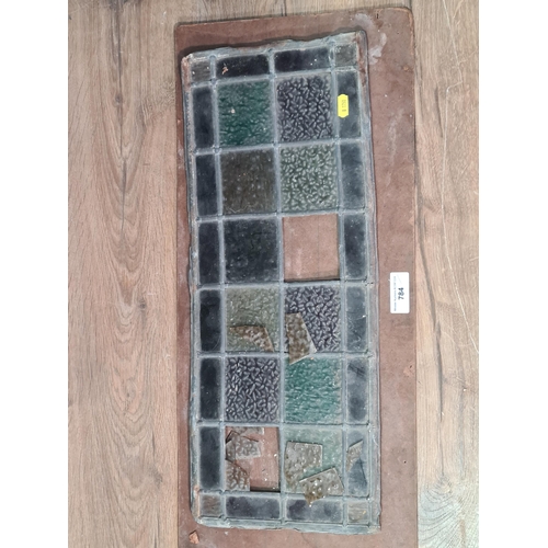 784 - A stained glass Panel, 22in x 9in, A/F