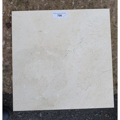 706 - A large quantity of Cream Marble effect Wall Tiles, (Tile Measures 1ft x 1ft). (R7).