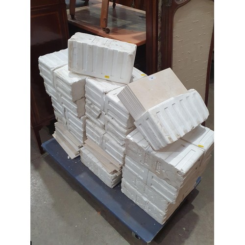 706 - A large quantity of Cream Marble effect Wall Tiles, (Tile Measures 1ft x 1ft). (R7).