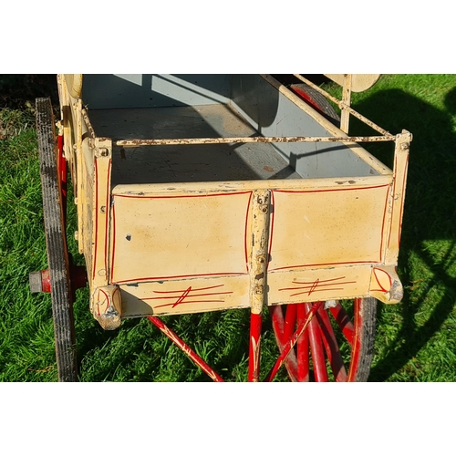 17 - An early 20th Century two wheeled Dairy Hand Cart with oval painted signs, inscribed 