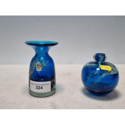 324 - A Mdina blue glass Vase, 4