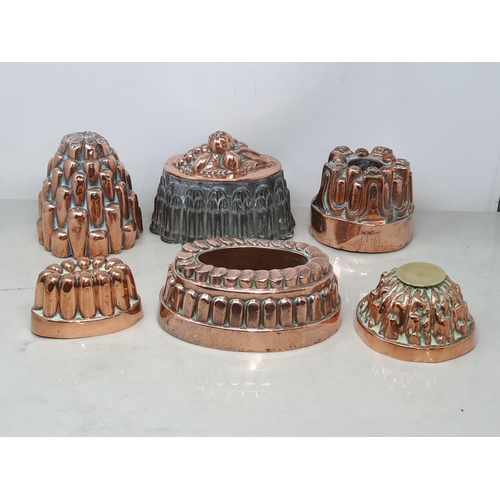 52 - Ten various antique copper Jelly Moulds. some A/F (R1)