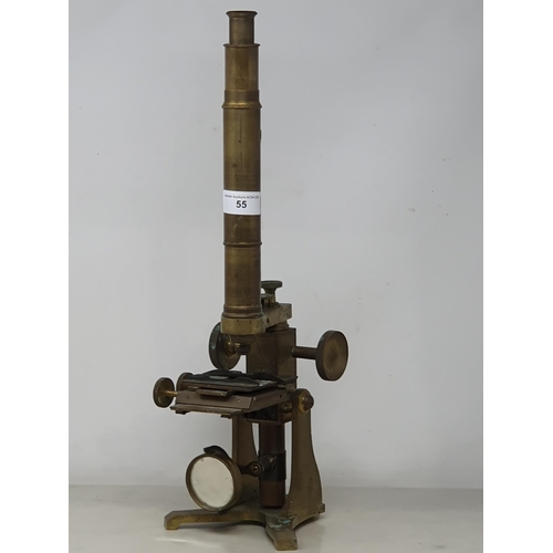 55 - A 19th Century brass Microscope, 19in. (R1)