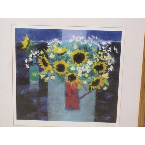 679 - ENGLISH SCHOOL LATE 20TH CENTURY. A Still Life of Flowers, colour print, indistinctly signed in lowe... 