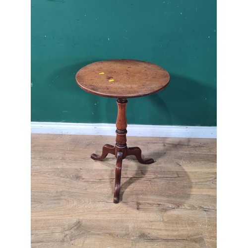 704 - A mahogany Tilt Top Pillar Table on turned column support and tripod supports, A/F, 27